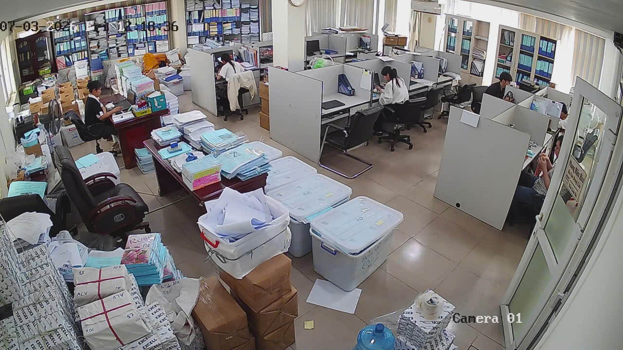 Hình ảnh thực tế camera quan sát văn phòng