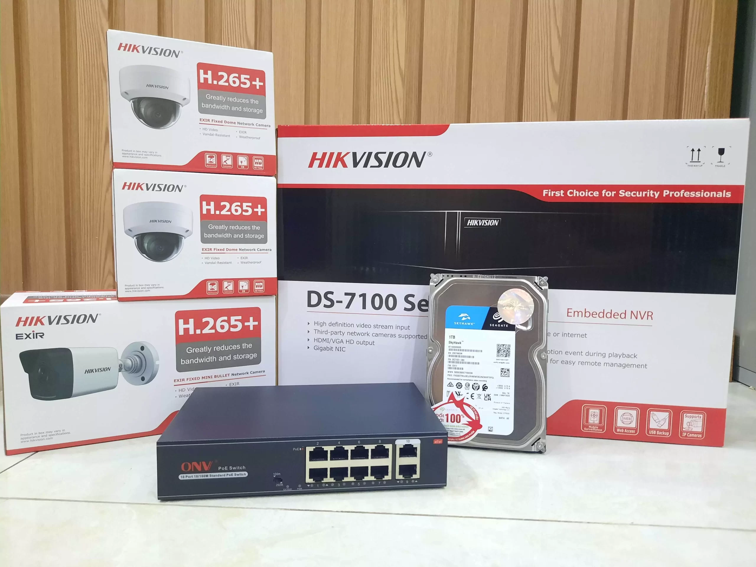 Bộ 3 camera ip Hikvision