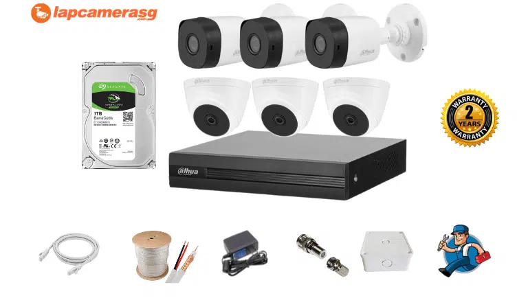 Bộ 6 camera Dahua và phụ kiện