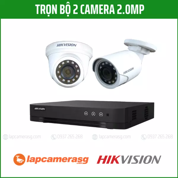 Trọn bộ 2 camera Hikvision