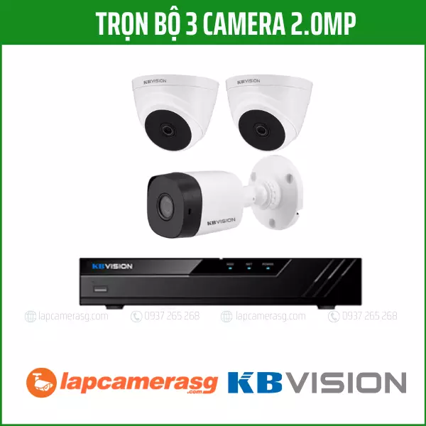 Trọn Bộ 3 Camera Kbvision