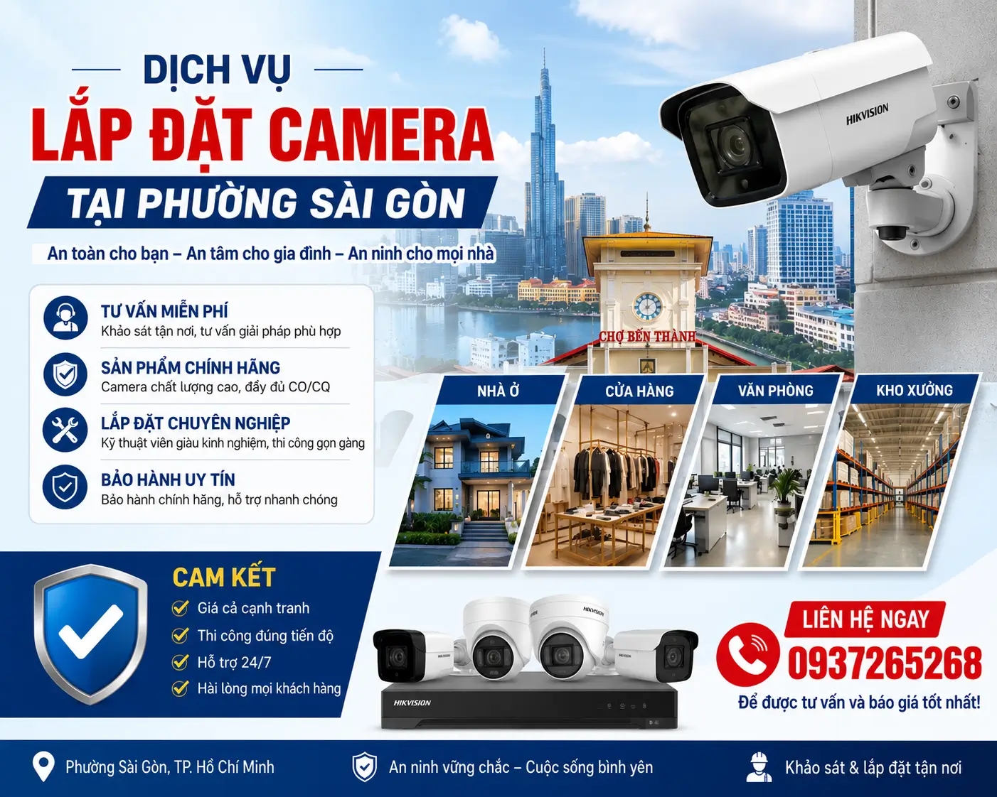 Lắp đặt camera tại phường Sài Gòn